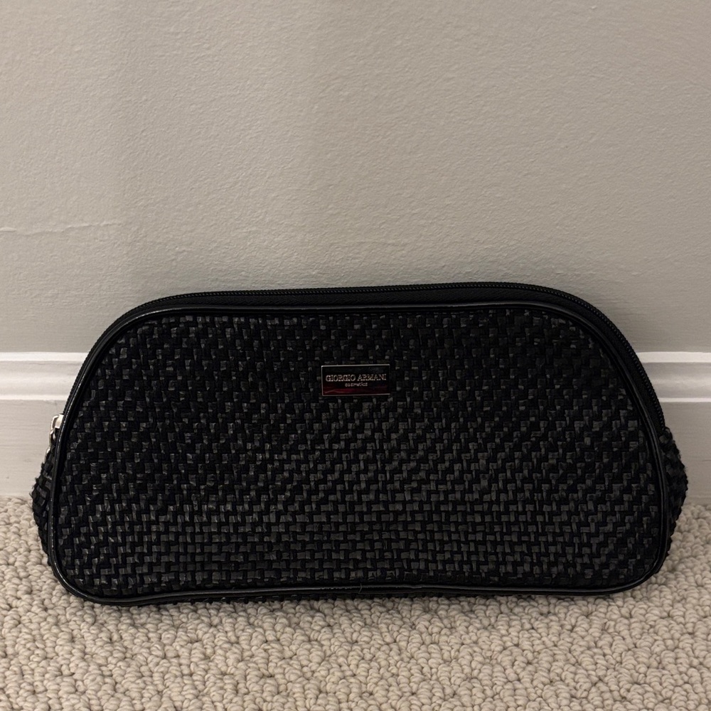 Giorgio Armani Black Textured Pouch